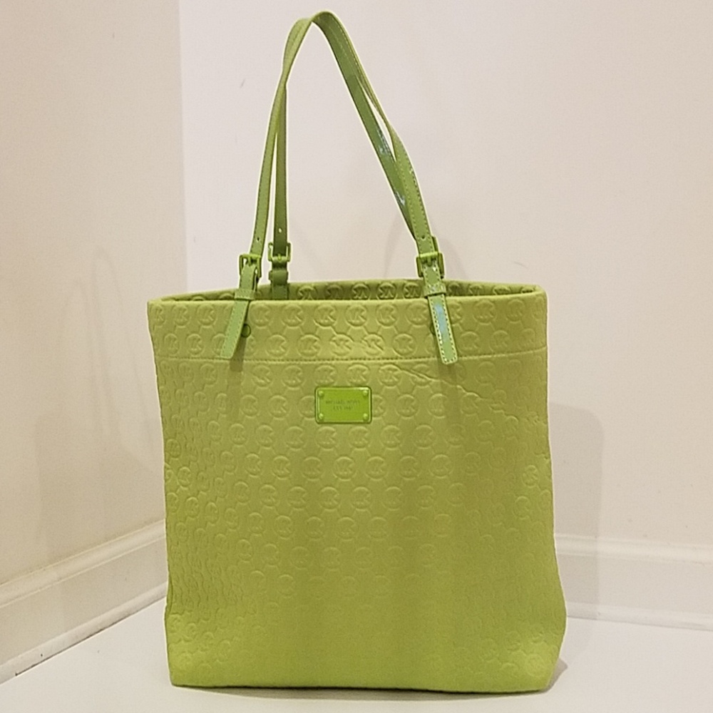 Michael Kors Lime Green Neoprene Tote Bag